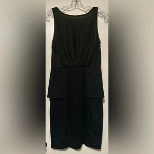 NWT Gibson Latimer Sleeveless Peplum Sheath Dress Womens Black Size 10